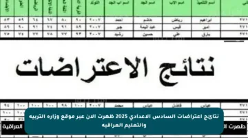 نتائج اعتراضات السادس الإعدادي 2025 ظهرت الآن عبر موقع وزارة التربية والتعليم العراقية